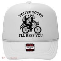 You’re Weird I'll Keep You Funny Meme Racoon Bicycle Retro Hat thumb 0