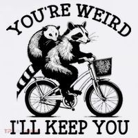You’re Weird I'll Keep You Funny Meme Racoon Bicycle Retro Visor thumb 3