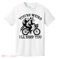 You’re Weird I'll Keep You Funny Meme Racoon Bicycle Retro Kids T-Shirt thumb 0