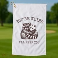 YouRe Weird ILl Keep You!! Golf Towel thumb 1