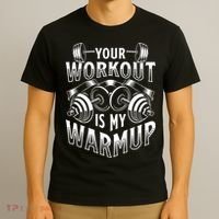 Your Workout Is My Warm Up Cardio Exercise Weight Fitness T-Shirt thumb 3