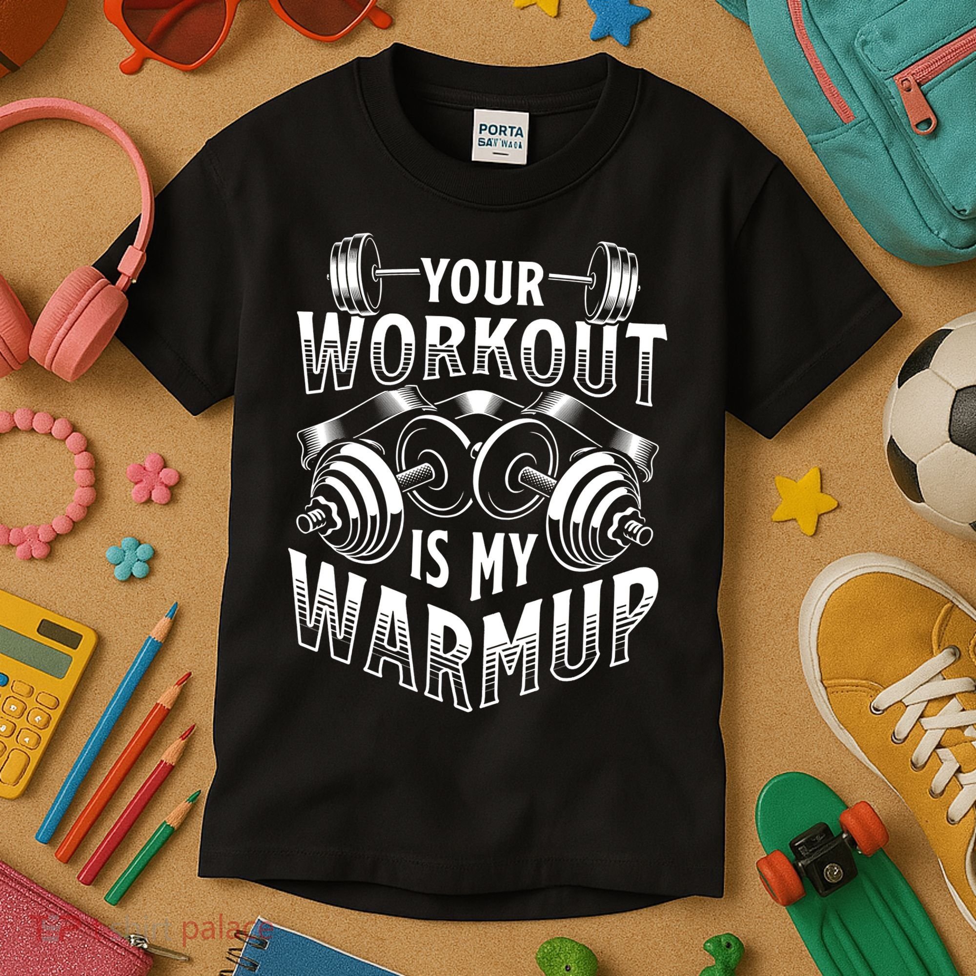 Your Workout Is My Warm Up Cardio Exercise Weight Fitness Kids T-Shirt