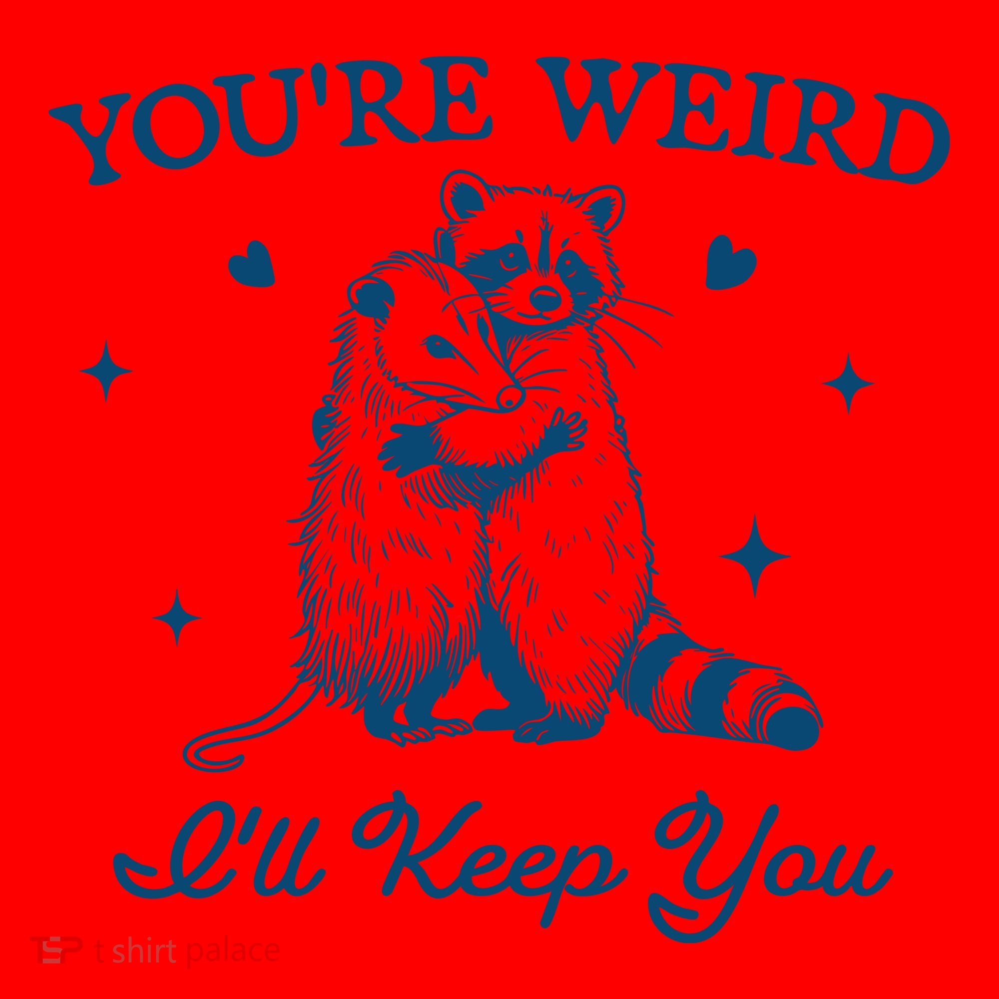 You’Re Weird I’Ll Keep You Funny Raccoon And Possum Santa Hat