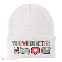 Your Words Matter AAC SPED Teacher Neurodiversity Beanie thumb 0