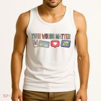 Your Words Matter AAC SPED Teacher Neurodiversity Tank Top thumb 3