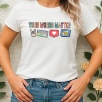 Your Words Matter AAC SPED Teacher Neurodiversity Women's T-Shirt thumb 2