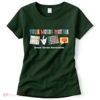 Your Words Matter Speech Therapy Appreciation Women's T-Shirt thumb 0