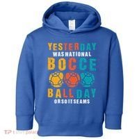 Yesterday Was National Bocce Ball Day Bocce Ball Gift Toddler Hoodie thumb 0