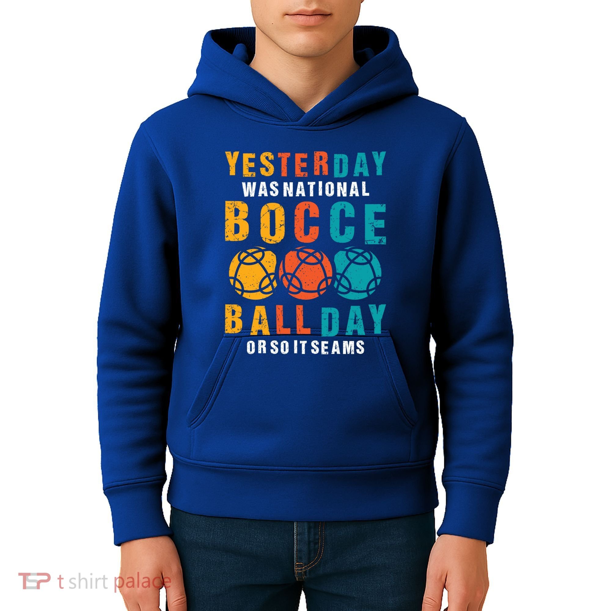 Yesterday Was National Bocce Ball Day Bocce Ball Gift Kids Hoodie
