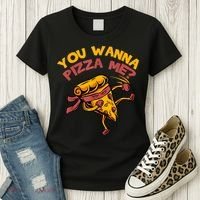 You Wanna Pizza Me Funny Foods Lovers Women's T-Shirt thumb 3