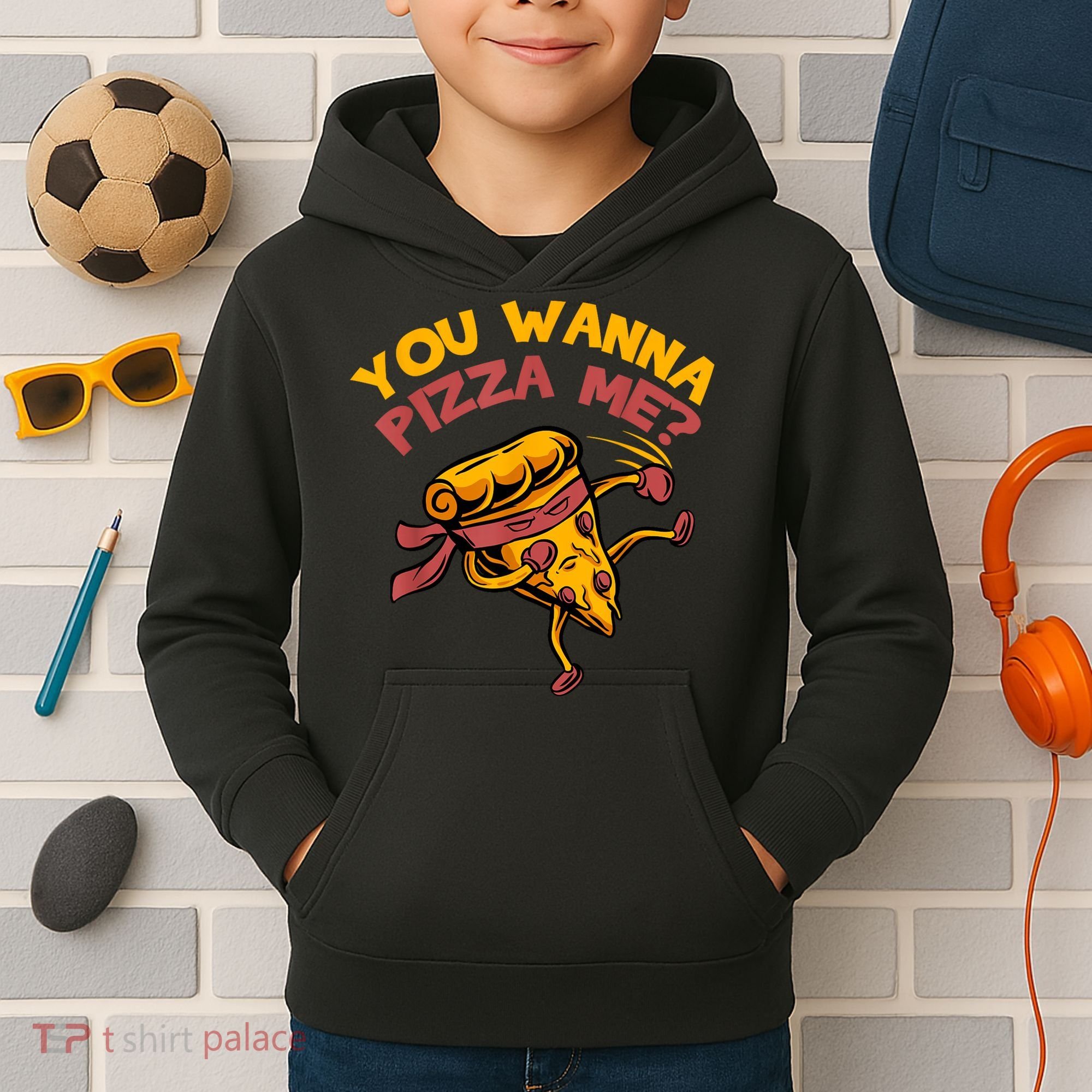 You Wanna Pizza Me Funny Foods Lovers Kids Hoodie