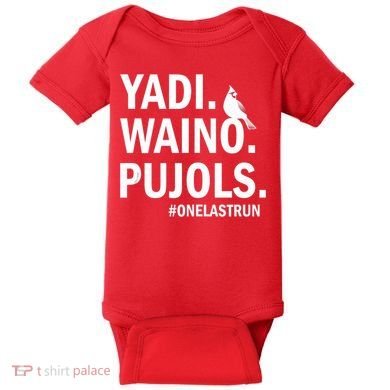 Yadi Waino Pujols #Onelastrun Baseball Softball Baby Bodysuit