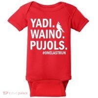 Yadi Waino Pujols #Onelastrun Baseball Softball Baby Bodysuit thumb 0