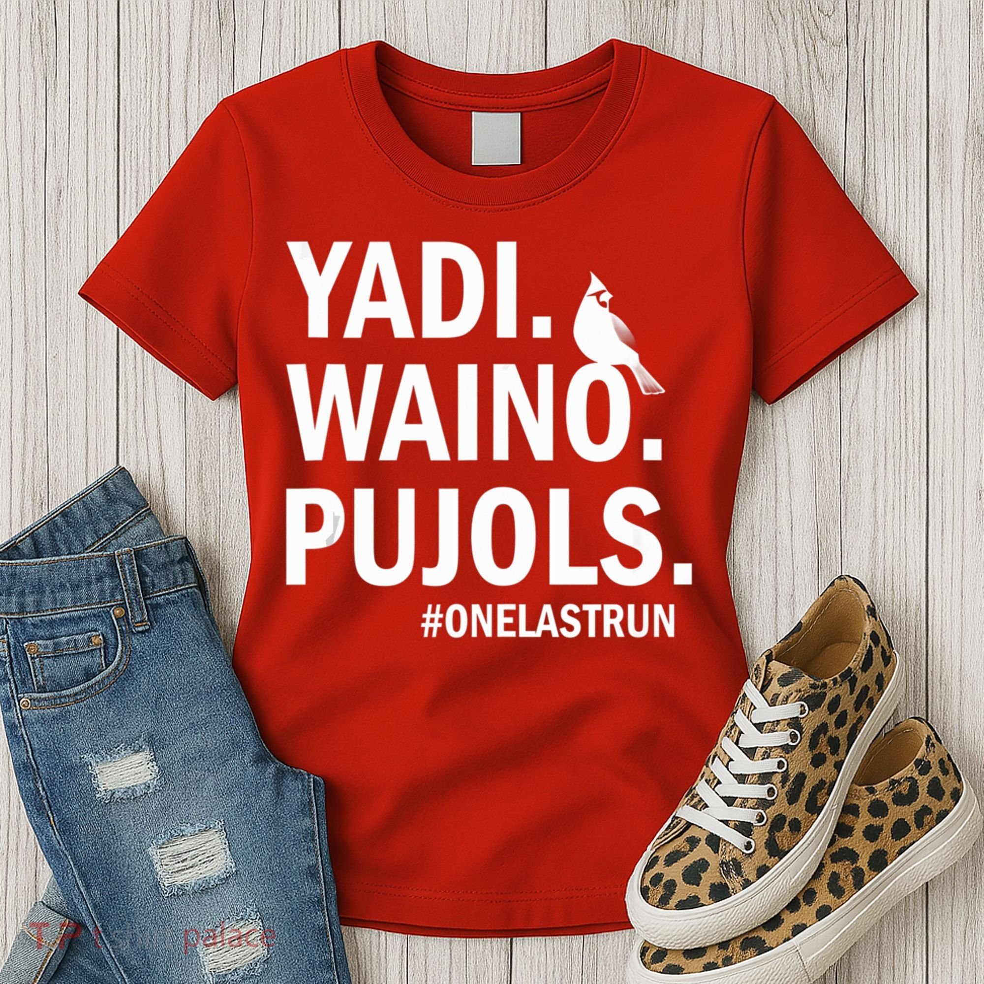 Yadi Waino Pujols #Onelastrun Baseball Softball Women's T-Shirt