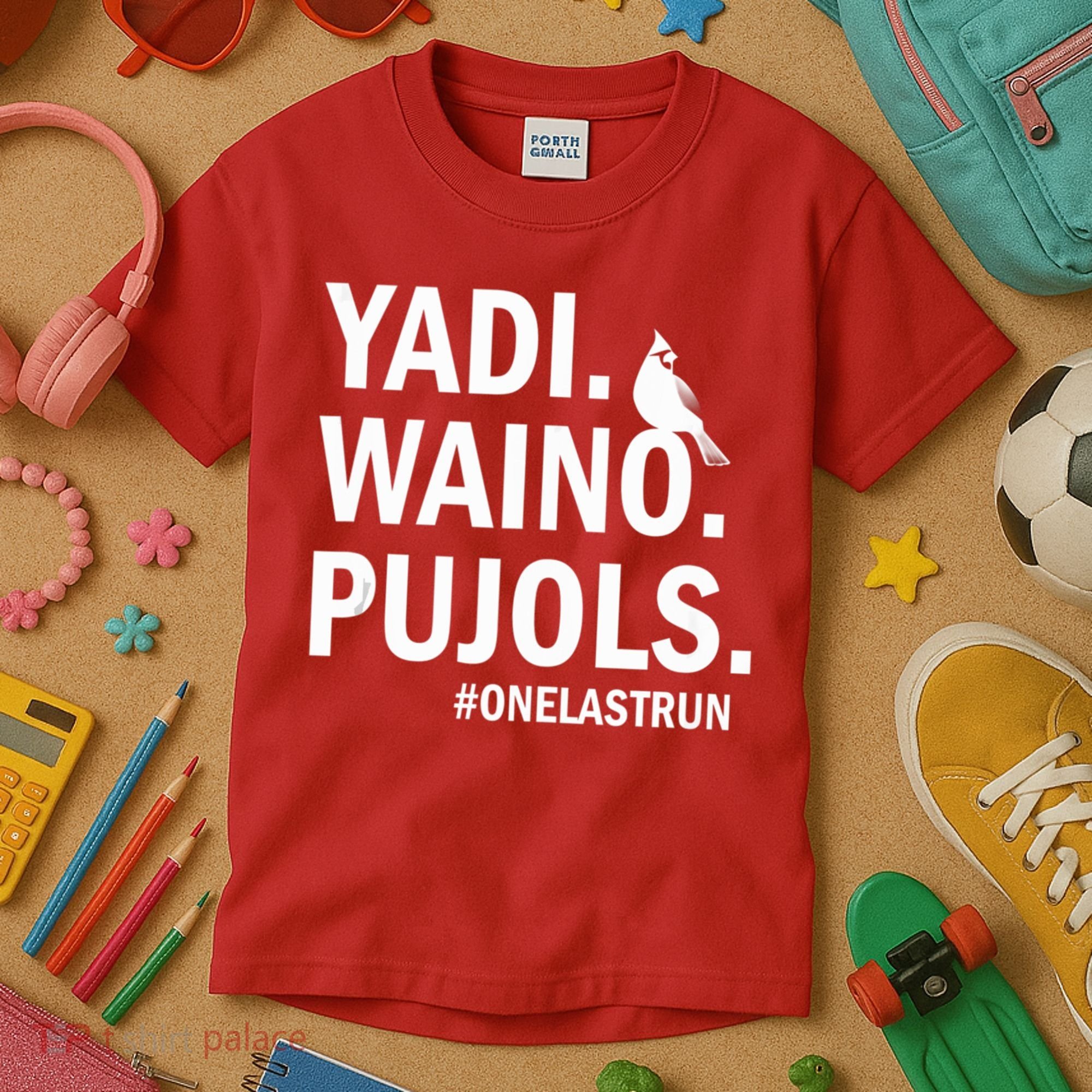 Yadi Waino Pujols #Onelastrun Baseball Softball Kids T-Shirt
