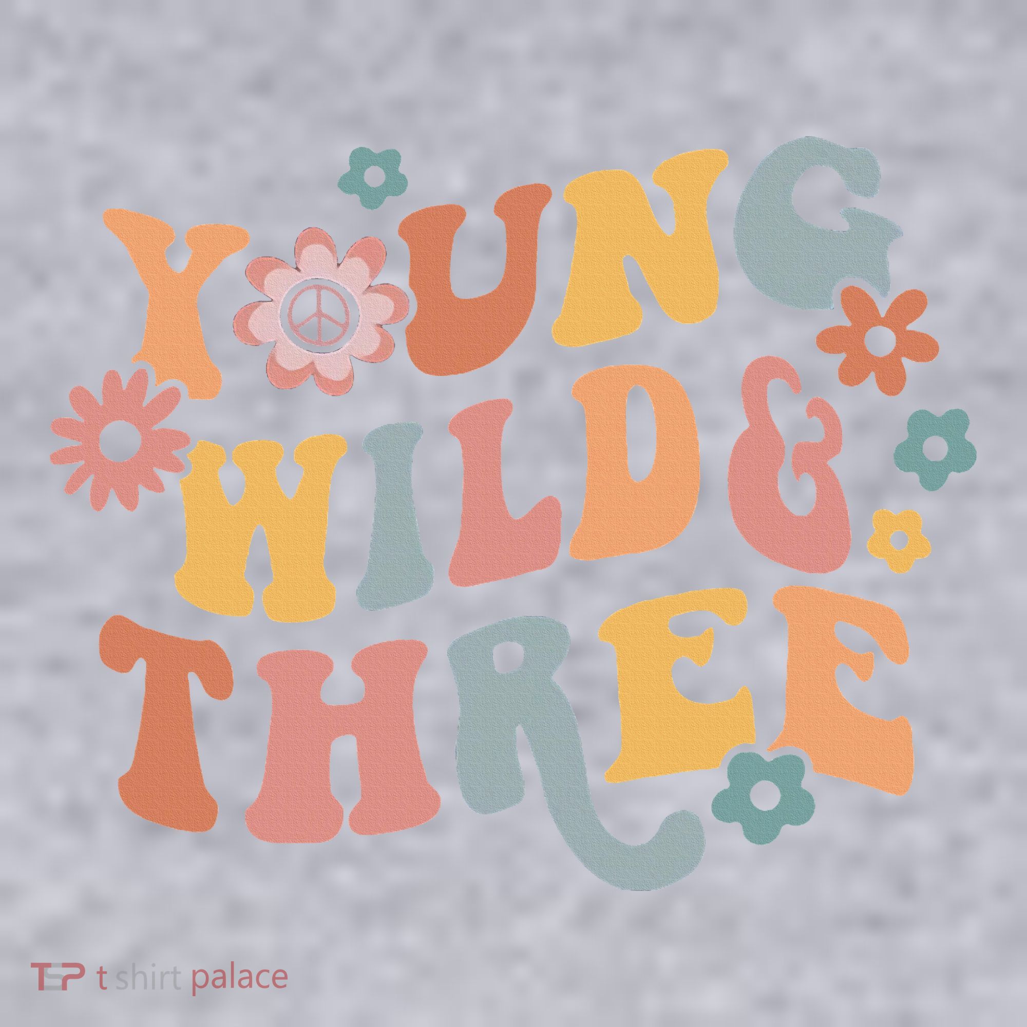 Young Wild & Three Retro Groovy 3rd Birthday Women's Sweatshirt