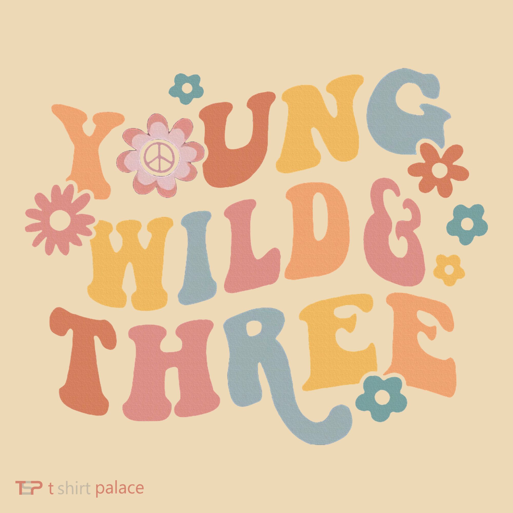 Young Wild & Three Retro Groovy 3rd Birthday Tote Bag