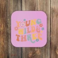 Young Wild & Three Retro Groovy 3rd Birthday Coaster thumb 0