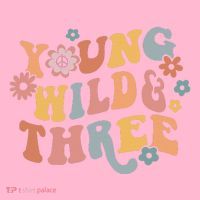 Young Wild & Three Retro Groovy 3rd Birthday Coaster thumb 2