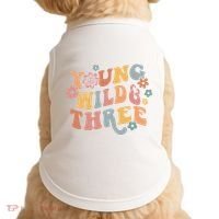 Young Wild & Three Retro Groovy 3rd Birthday Doggie Tank thumb 0