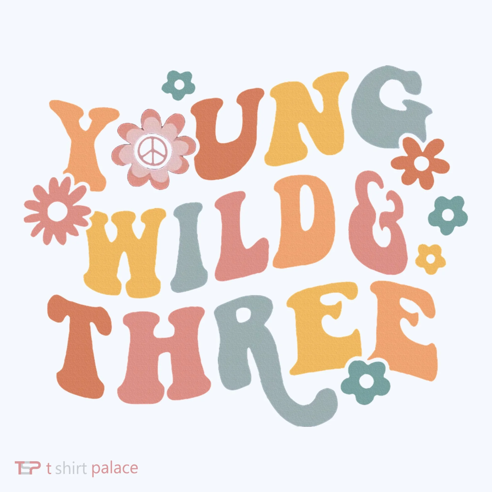 Young Wild & Three Retro Groovy 3rd Birthday Doggie Tank
