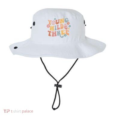 Young Wild & Three Retro Groovy 3rd Birthday Bucket Hat