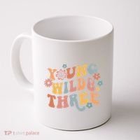 Young Wild & Three Retro Groovy 3rd Birthday Coffee Mug thumb 0
