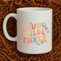 Young Wild & Three Retro Groovy 3rd Birthday Coffee Mug thumb 2