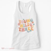Young Wild & Three Retro Groovy 3rd Birthday Women's Tank Top thumb 0
