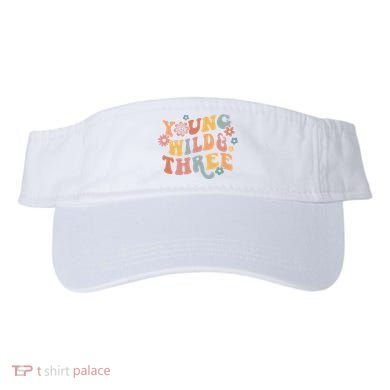 Young Wild & Three Retro Groovy 3rd Birthday Visor