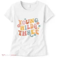Young Wild & Three Retro Groovy 3rd Birthday Women's T-Shirt thumb 0