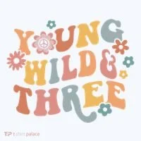 Young Wild & Three Retro Groovy 3rd Birthday Women's T-Shirt thumb 6