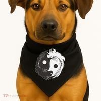 Yin Yang Axolotls  Zen Axolotl Meditation Yoga   USA-Made Doggie Bandana thumb 1