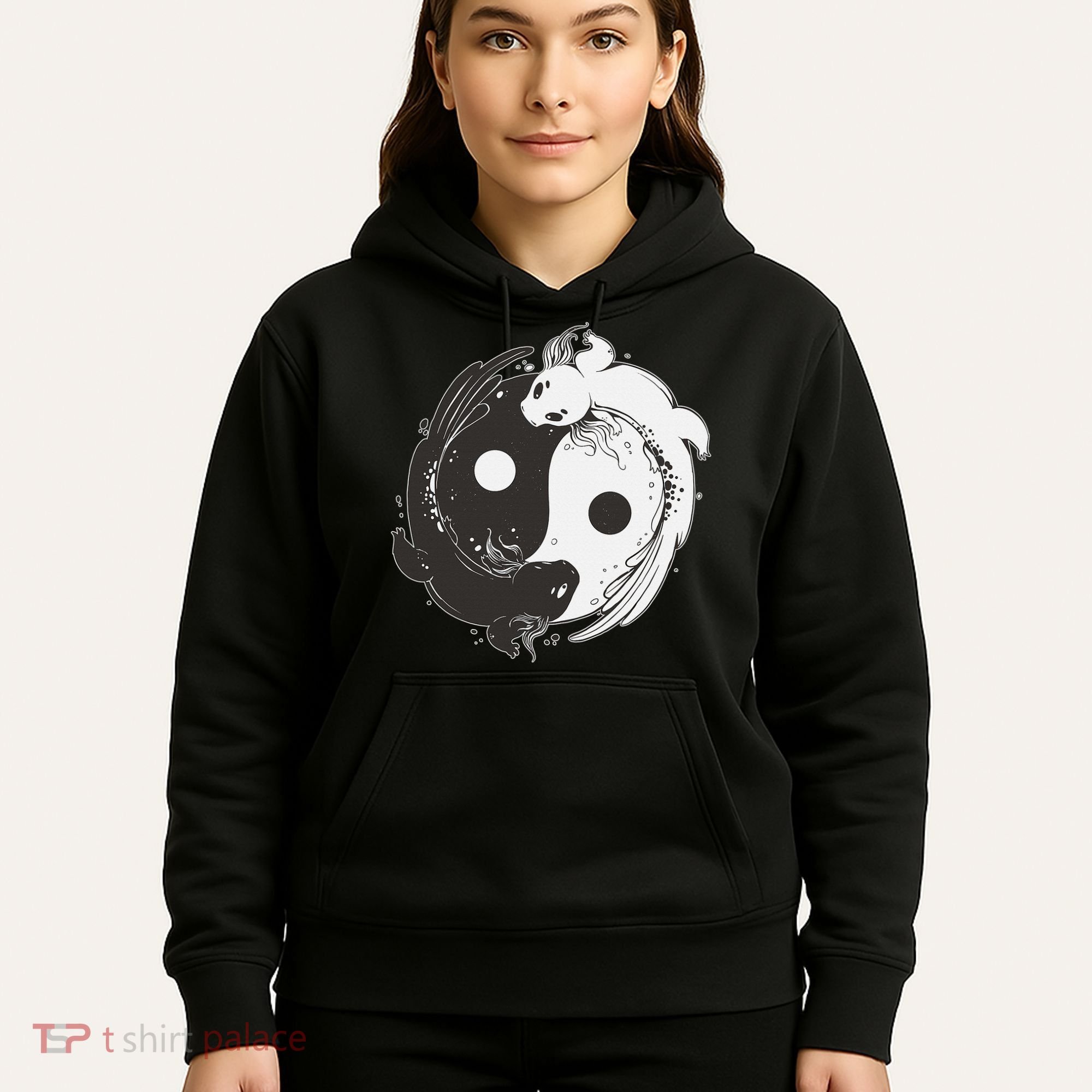 Yin Yang Axolotls  Zen Axolotl Meditation Yoga   Hoodie