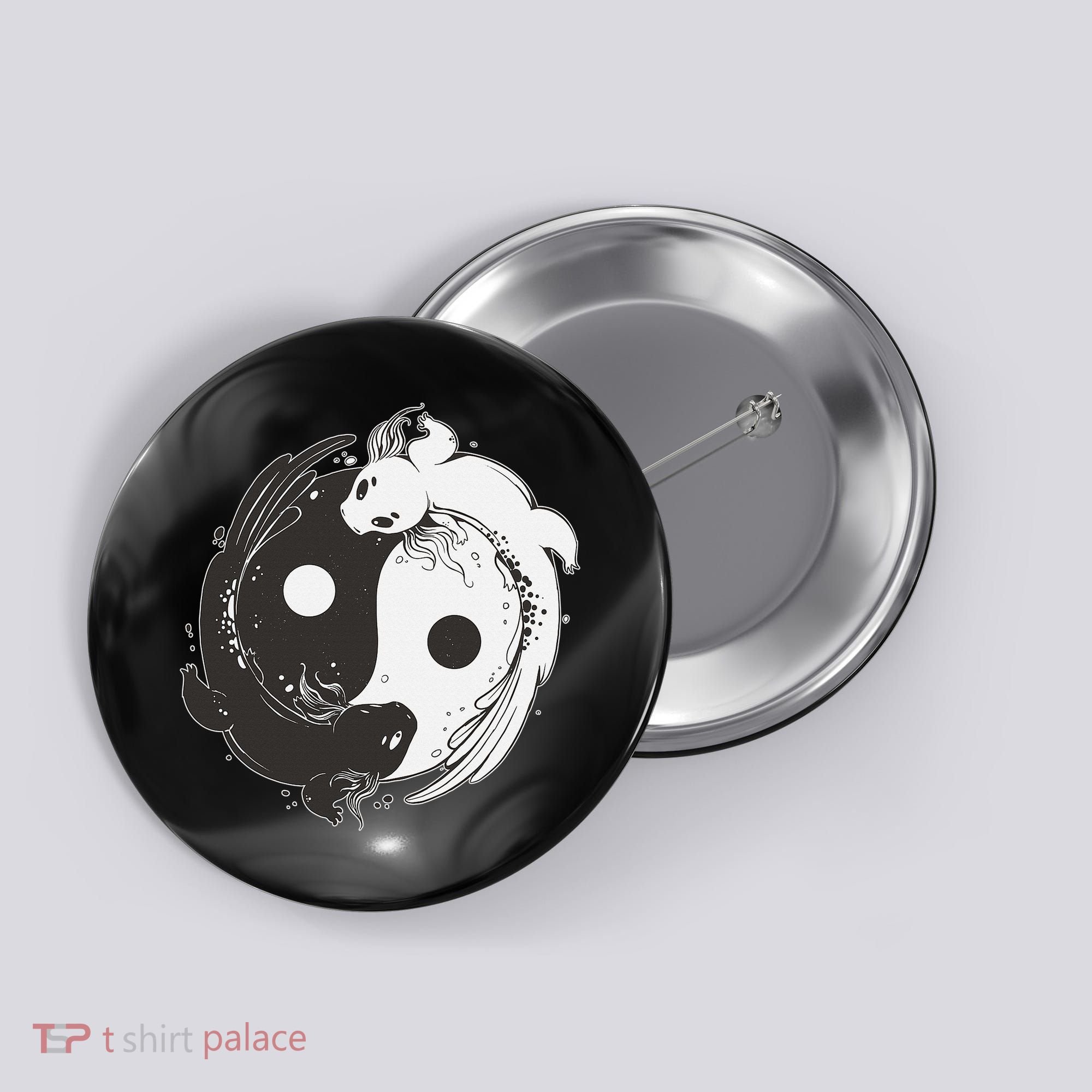 Yin Yang Axolotls  Zen Axolotl Meditation Yoga   Button