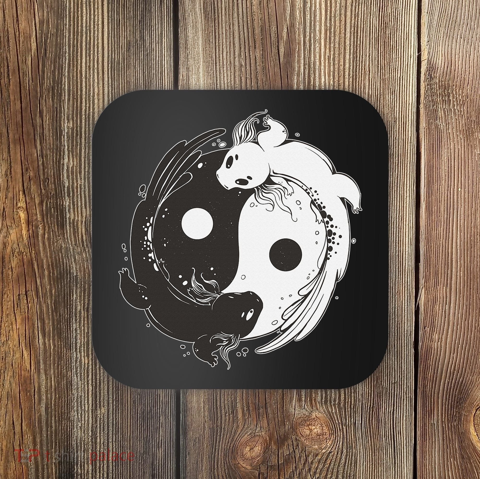 Yin Yang Axolotls  Zen Axolotl Meditation Yoga   Coaster