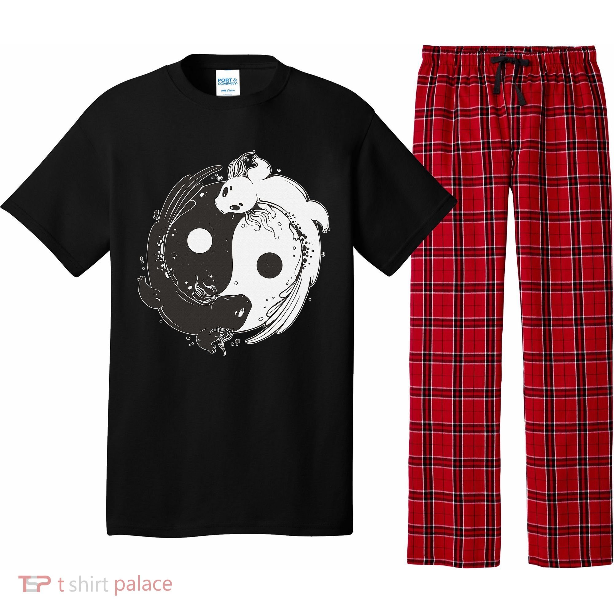 Yin Yang Axolotls  Zen Axolotl Meditation Yoga   Pajama Set