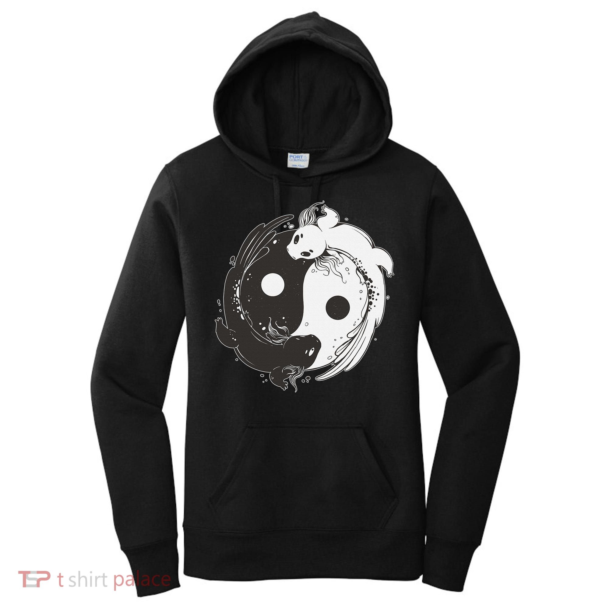 Yin Yang Axolotls  Zen Axolotl Meditation Yoga   Women's Hoodie