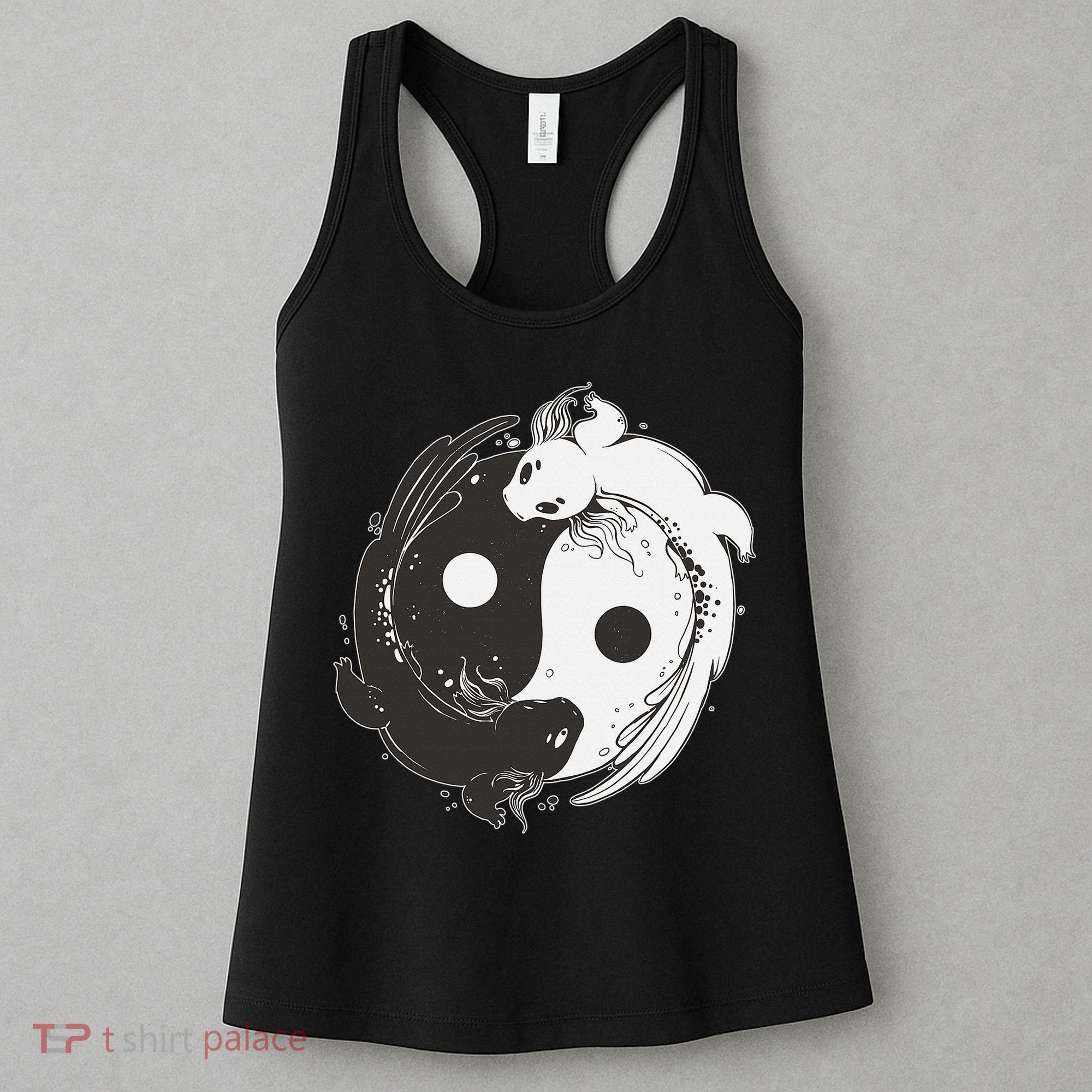 Yin Yang Axolotls  Zen Axolotl Meditation Yoga   Women's Tank Top