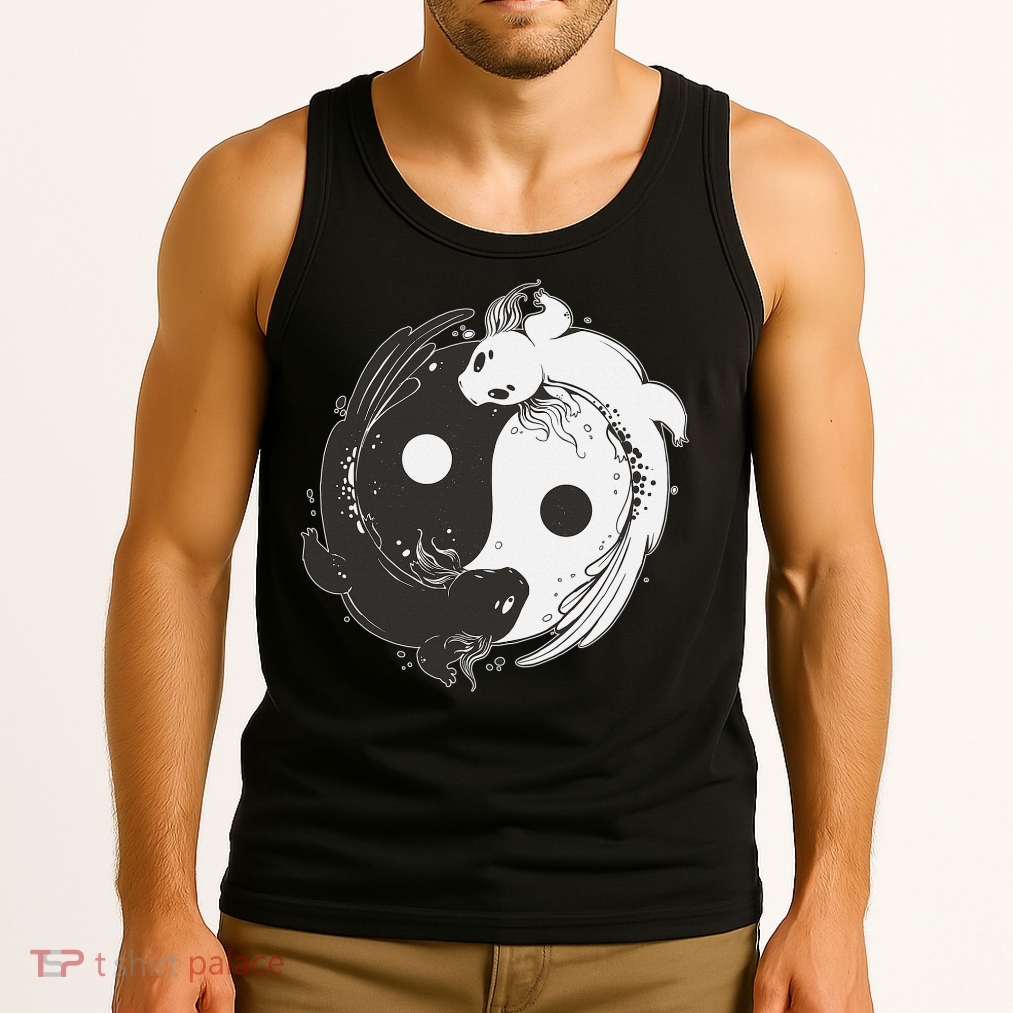 Yin Yang Axolotls  Zen Axolotl Meditation Yoga   Tank Top