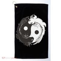 Yin Yang Axolotls  Zen Axolotl Meditation Yoga   Golf Towel thumb 0