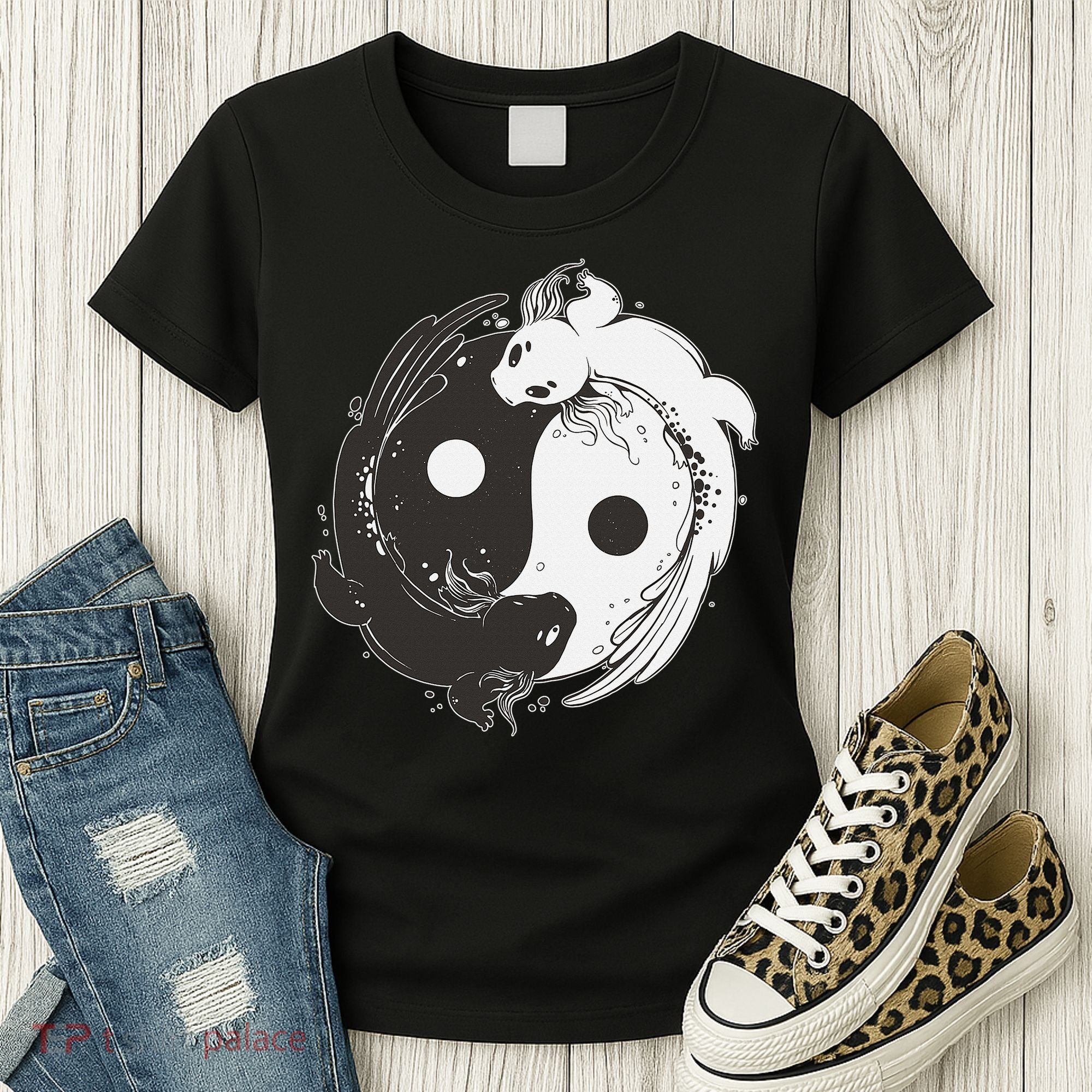 Yin Yang Axolotls  Zen Axolotl Meditation Yoga   Women's T-Shirt