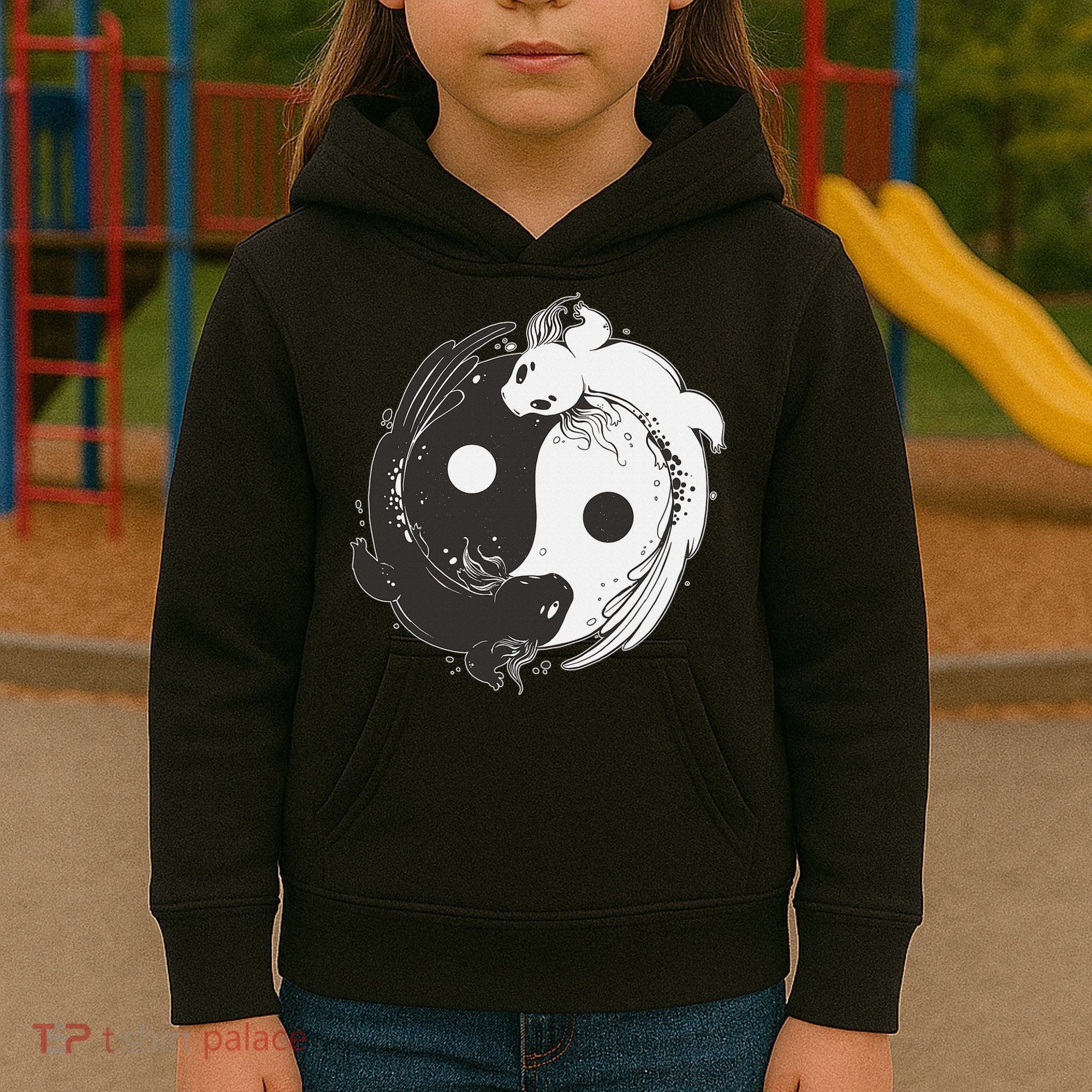 Yin Yang Axolotls  Zen Axolotl Meditation Yoga   Kids Hoodie