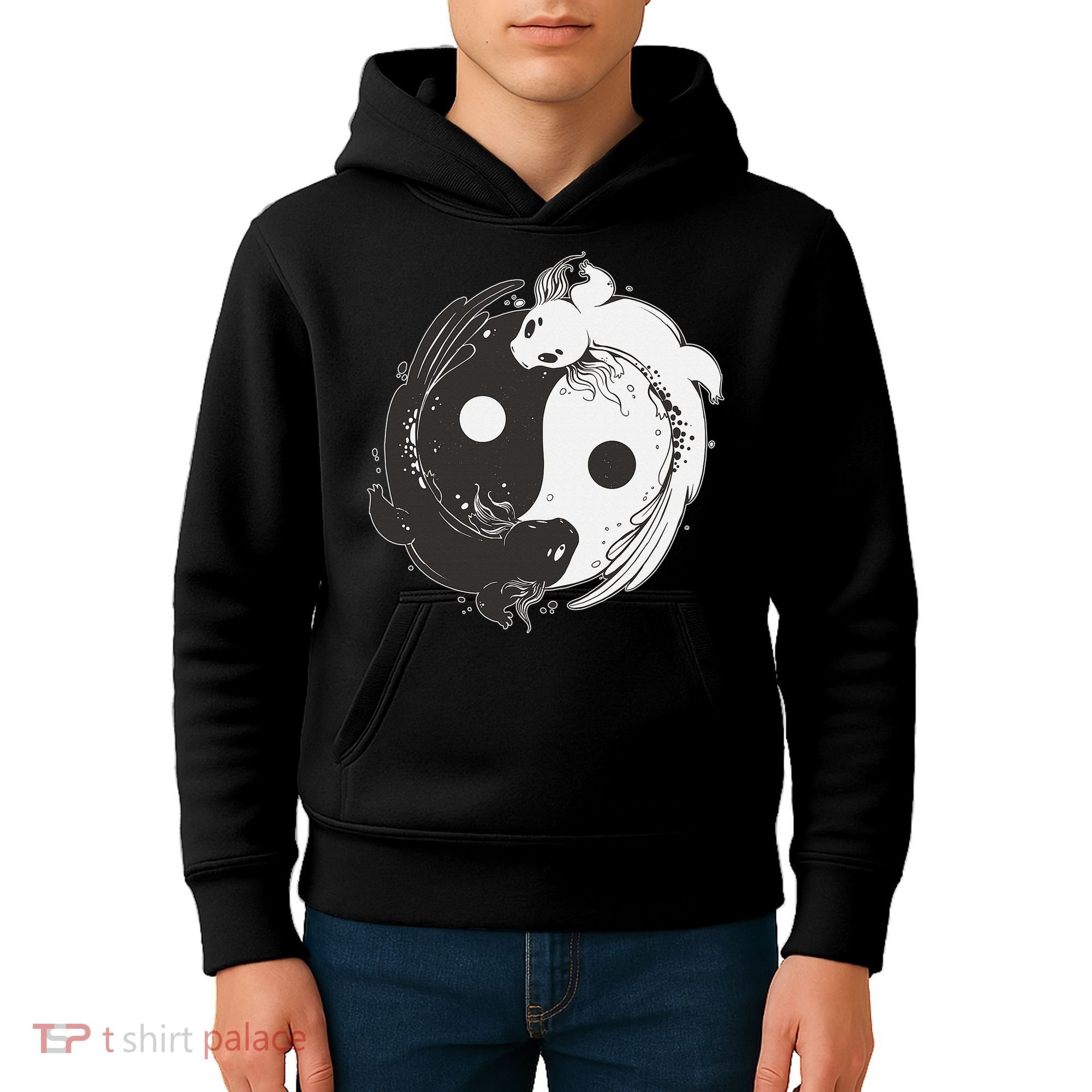 Yin Yang Axolotls  Zen Axolotl Meditation Yoga   Kids Hoodie