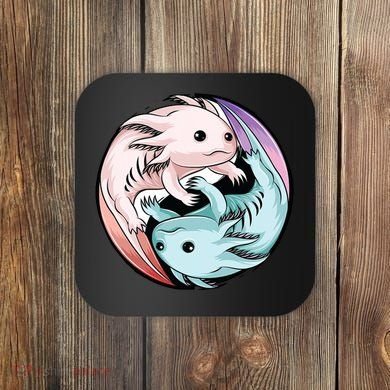 Ying Yang Axolotls Coaster