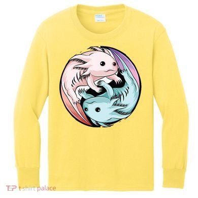 Ying Yang Axolotls Kids Long Sleeve Shirt