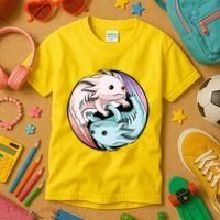 Ying Yang Axolotls Kids T-Shirt thumb 3