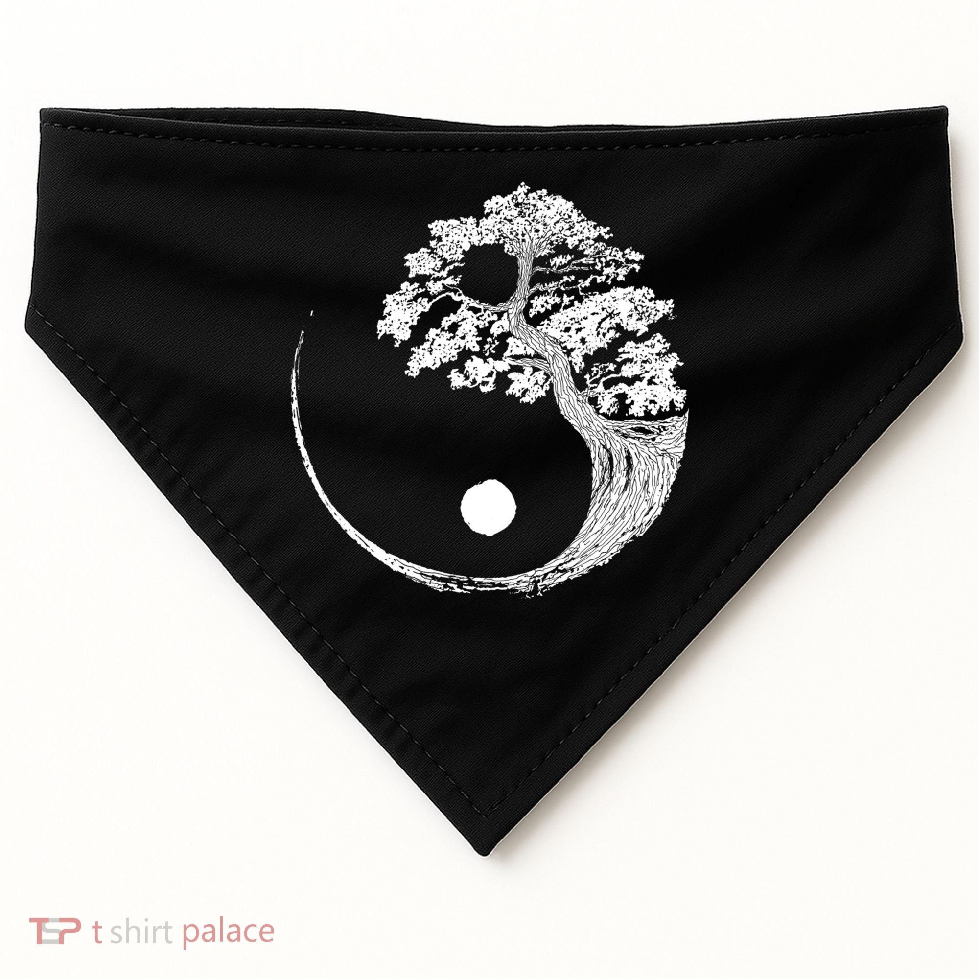 Yin Yang Bonsai Tree Japanese Buddhist Zen Gift USA-Made Doggie Bandana