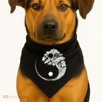 Yin Yang Bonsai Tree Japanese Buddhist Zen Gift USA-Made Doggie Bandana thumb 1