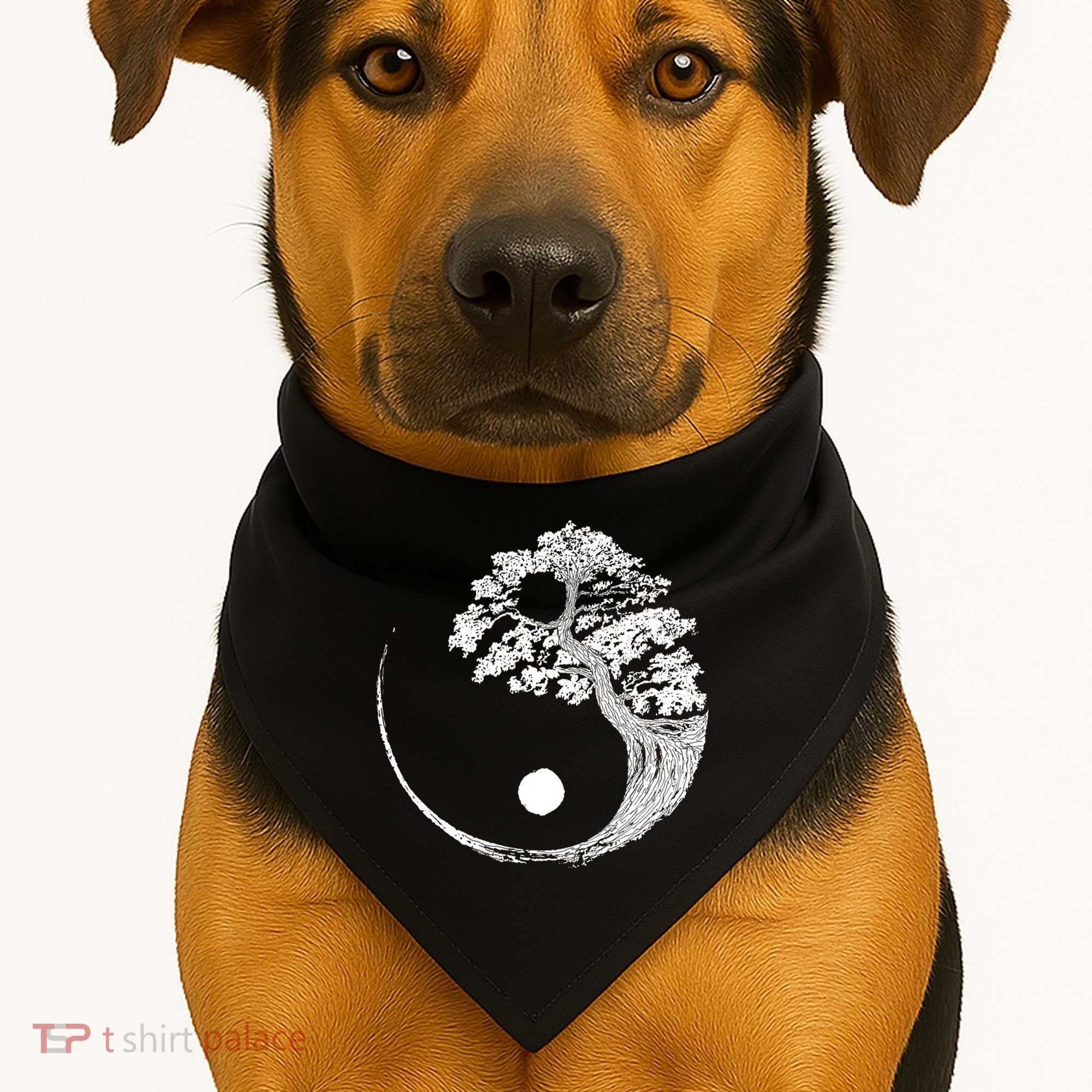 Yin Yang Bonsai Tree Japanese Buddhist Zen Gift USA-Made Doggie Bandana